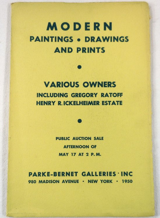 Modern Paintings, Drawings and Prints, Large Group of Forain Drawings. Utrillo, Picasso et al. New York: May 17, 1950