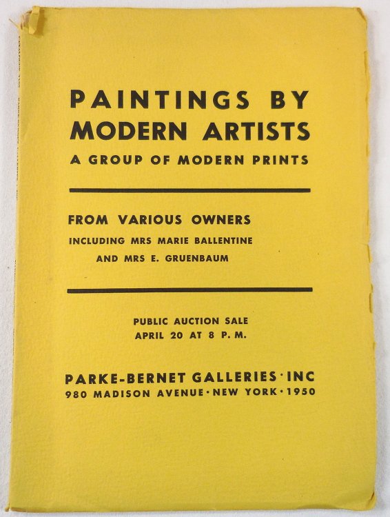 Paintings By Modern Artists: A Group of Modern Prints. New York: April 20, 1950