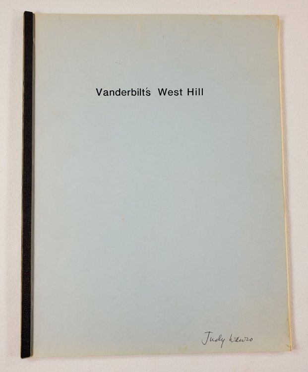 Vanderbilt's West Hill which is West Hartford's First Sub-Division
