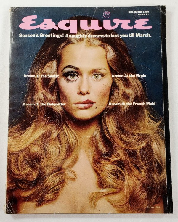 Esquire: The Magazine for Men. December 1968. Cover: Model Lauren Hutton, 4 Naughty Dreams to Last You Till March