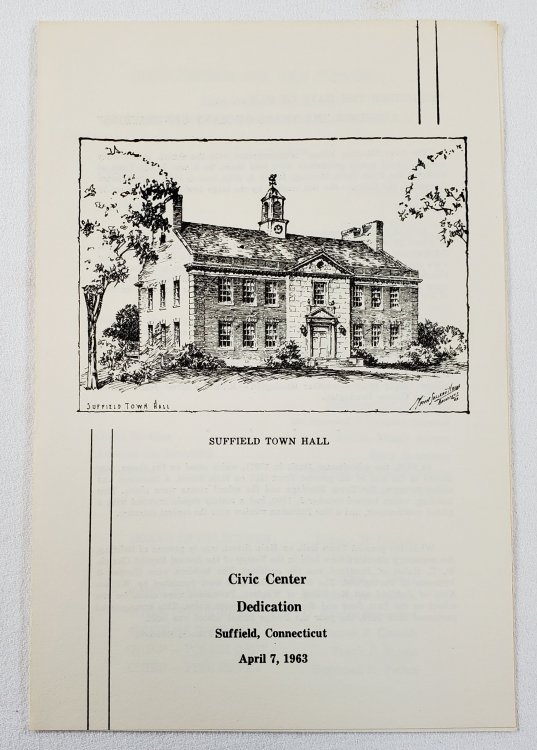 Image for Civic Center Dedication. Suffield, Connecticut. April 7, 1963. Suffield Town Hall Civic Center Dedication. Suffield, Connecticut. April 7, 1963. Suffield Town Hall