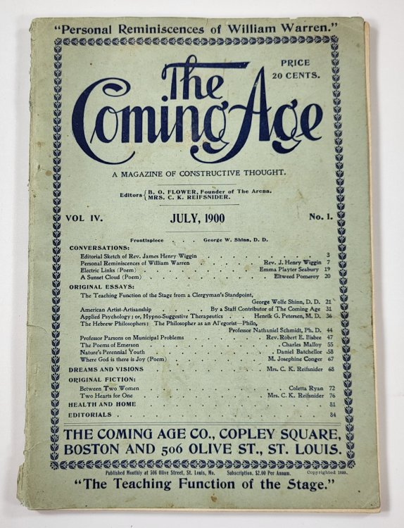 The Coming Age: A Magazine of Contructive Thought. Vol. IV, No. 1, December 1899