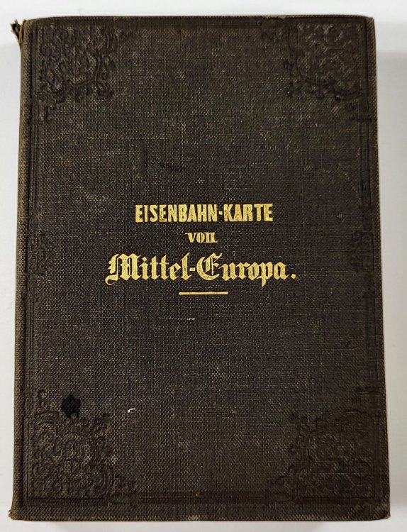 Karte Der Eisenbahnen Mittel-Europa's Mit Angabe smtlicher Bahnstationen, Hauptpost u. Dampfschiffverbindungen