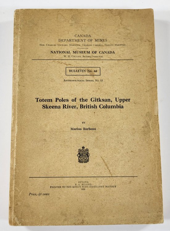 Totem Poles of the Gitksan, Upper Skeena River, British Columbia. Bulletin No 61, National Museum of Canada