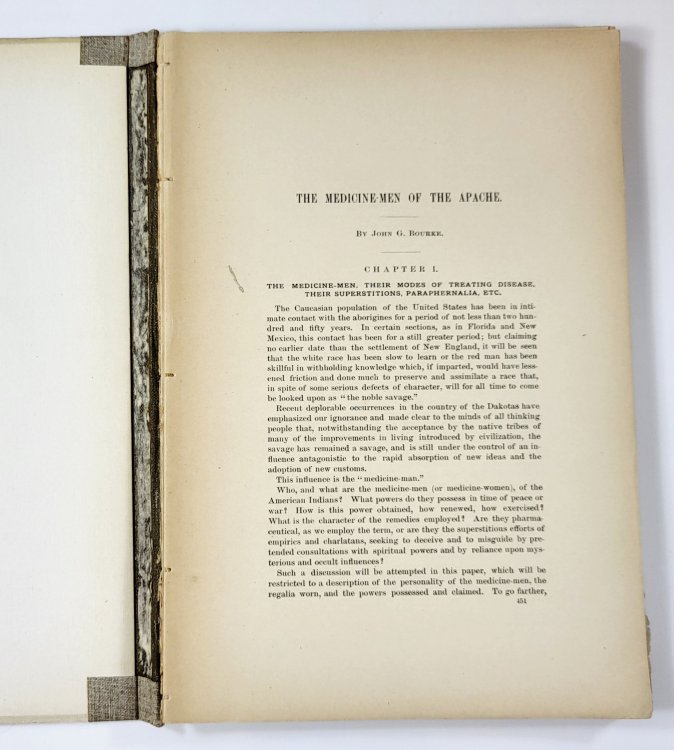 The Medicine-Men of the Apache. Disbound from Ninth Annual Report of the Bureau of Ethnology 1887-88