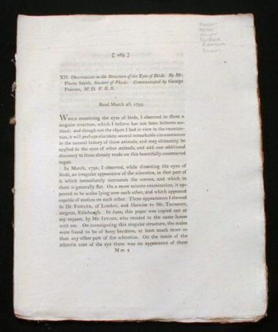 Observations on the Struture of the Eyes of Birds