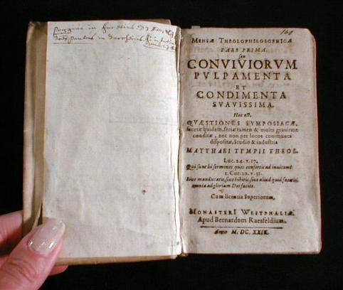 Conviviorum Pulpamenta et Condimenta Suavissima; and Alcedonia Studiosorum. Mensae Theolophilosophica, Pars Prima and Par Altera.