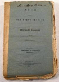 Acts Passed at the First Session of the Nineteenth Congress of the United States.