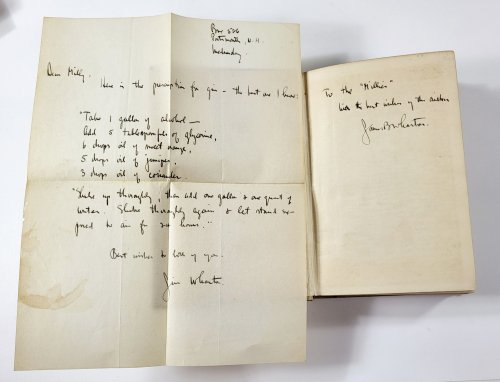 Squad. With Author's Handwritten Recipe for Prohibition Era Gin