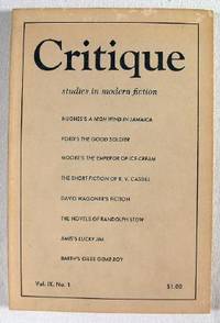 Critique: Studies in Modern Fiction, Vol. IX, No. 1