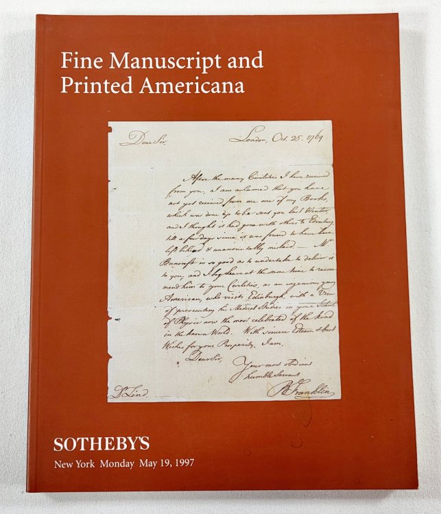 Fine Manuscript and Printed Americana. Sotheby's New York. May 19, 1997