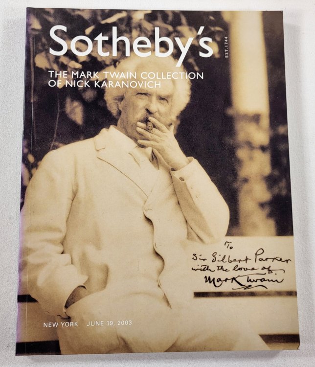 The Mark Twain Collection of Nick Karanovich. Sotheby's New York. June 19, 2003