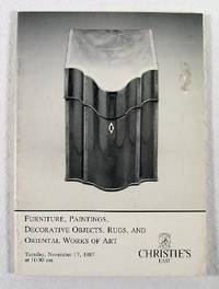 Christie's East : Furniture, Paintings, Decorative Objects, Rugs, and Oriental Works of Art : New York : November 17, 1987 : Sale No. 6449