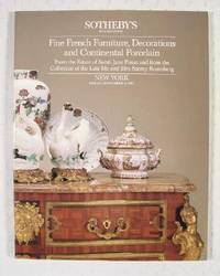Sotheby's : Fine French Furniture, Decorations and Continental Porcelain (From the Estate of Sarah Jane Pansa and from the Collection of the Late Mr. and Mrs. Saemy Rosenberg) : New York : November 8, 1985 : Sale No. 5388 'PANSA'