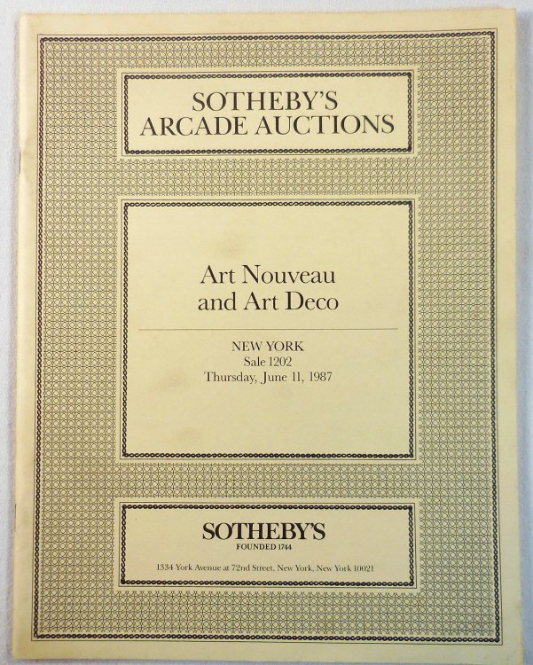 Sotheby's : Art Nouveau and Art Deco : New York : June 11, 1987 : Sale No. 1202