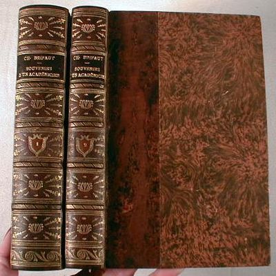 Souvenirs D'un Academicien Sur La Revolution, Le Premier Empire et La Restauration. Two Volumes. In Signed Creuzevault Binding