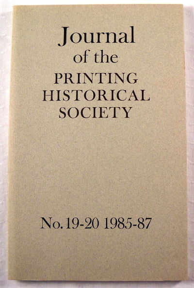 Journal of the Printing Historical Society. No 19-20 - 1985-87