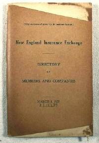 New England Insurance Exchange Directory of Members and Companies, March 1, 1937
