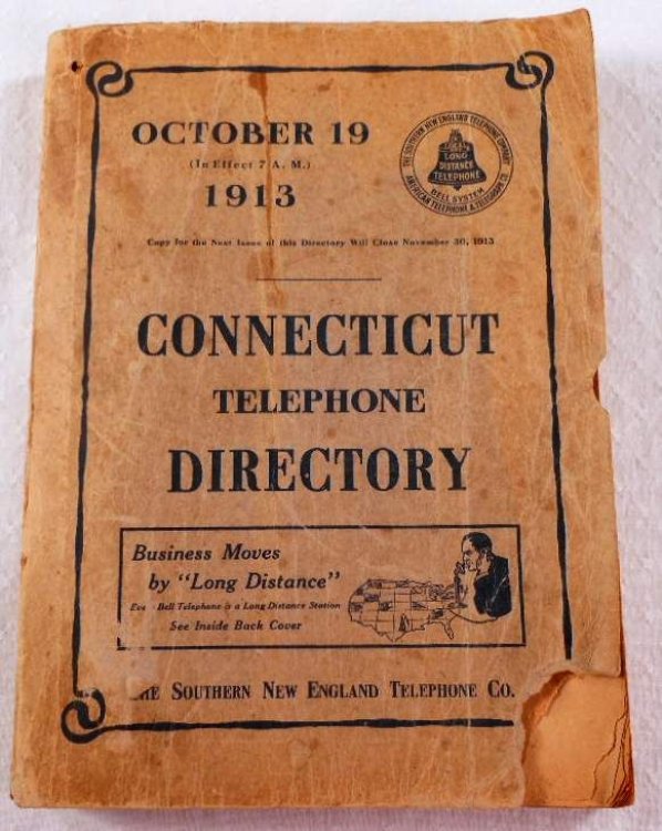 Connecticut Telephone Directory: October 19, 1913