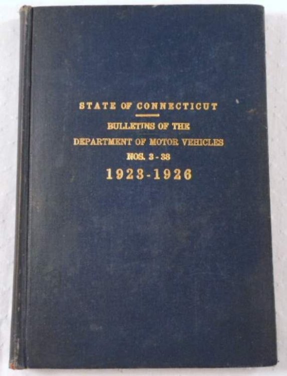 State of Connecticut. Bulletins of the Department of Motor Vehicles No. 3-38, 1923-1926