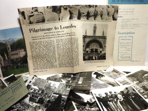 1948 Photos 100+ Lourdes Pyrenees France Military Religious Letter Ephemera