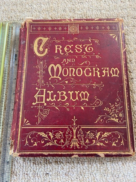 Original Crests and Monogram Album - Over 650 crests - Royalty + Overseas 1880s