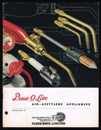 Presto-O-Lite Air-Acetylene Appliances: Trade Catalog, 1954