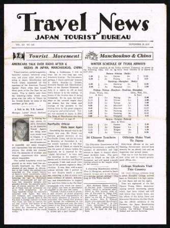 Travel News; Japan Tourist Bureau, November 15, 1939