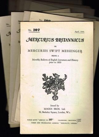 Mercurious Britannicus, or, Mercuries Swift Messenger Being a Monthly Bulletin of English Literature and History Prior to 1800