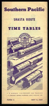Southern Pacific Shasta Route: Time Tables: May 11, 1941