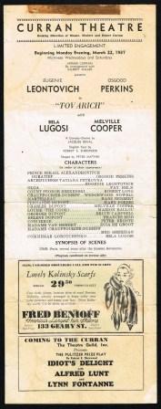 Cuyrran Theatre, San Francisco; 1937 Handbill