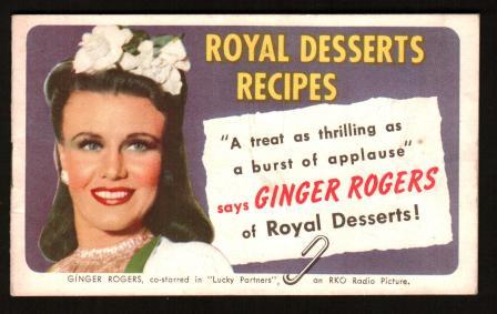 Royal Dessserts Recipes with Ginger Rogers, Book R8-40