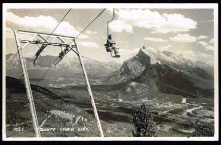 Banff Chair Lift; Real Photo Postcard