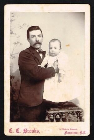 Cabinet Card Portrait of a Man and Baby, C1895 [Nanaimo, B. C.]