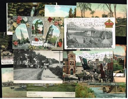 Antique Postcards from New Brunswick: Lot of 12 Different