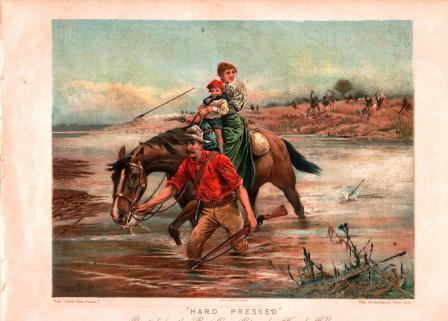 'Hard Pressed': ChromoLitho Print from Boy's Own Paper, C1880s
