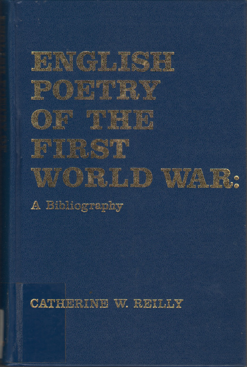 English Poetry Of The First World War A Bibliography