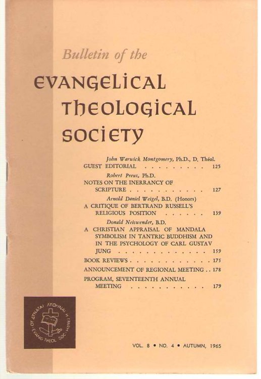 Bulletin Of The Evangelical Theological Society Volume 8, Number 4, Autumn 1965