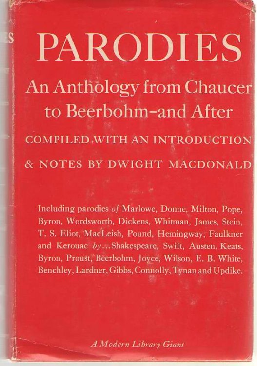 Parodies An Anthology from Chaucer to Beerbohm-And After