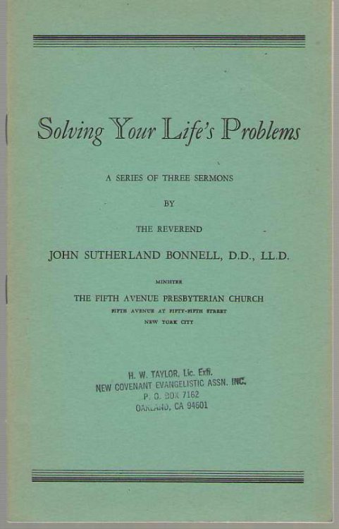Solving Your Life's Problems A Series of Three Sermons