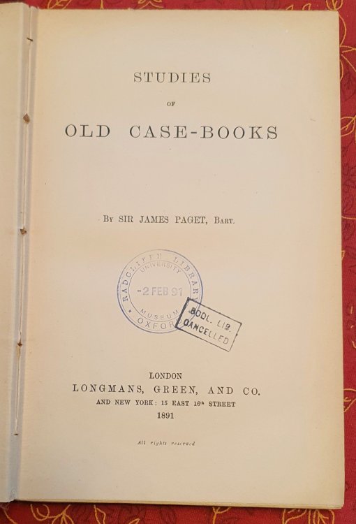 Studies of Old Case-Books