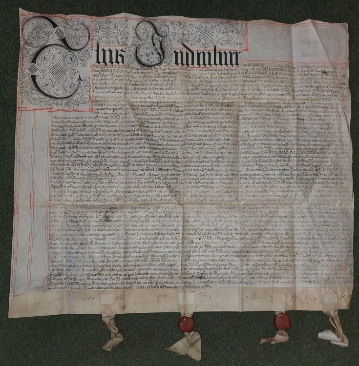 Indenture between Henry Hills and Harry Welles, Edward Gray, Ralph Blundell, George Hill .