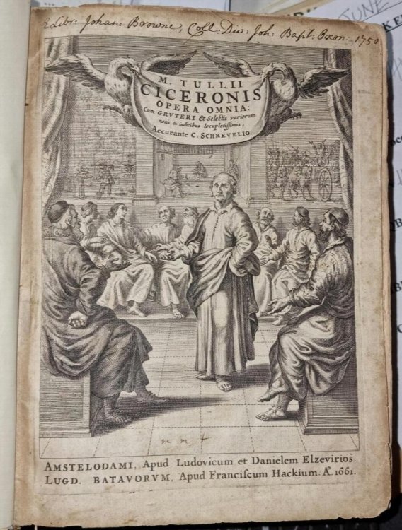M. Tullii Ciceronis. Opera omnia: cum grvteri & selectis variorum notis indicibus locupletissimus, accurante C. Schrevelio
