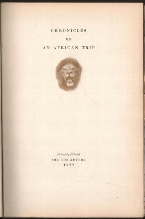 Chronicle of an African Trip.