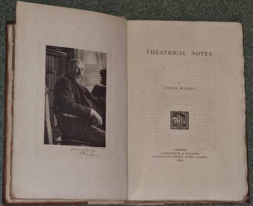 Theatrical Notes By Joseph Knight .