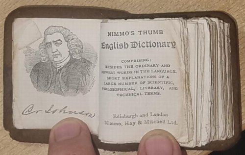 NIMMO'S THUMB ENGLISH DICTIONARY. Comprising: Besides The Ordinary And Newest Words in the Language, Short Explanations of a Larger Number of Scientific, Philosophical, Literary, and Technical Terms