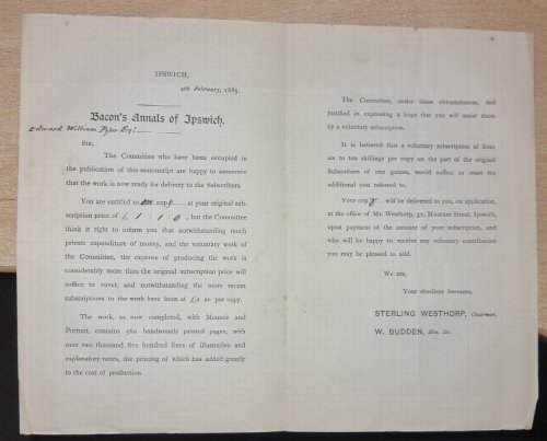 Printed notification of the publication of: 
