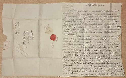 Sudbury Penny Post: Entire Letter to E. B. Venn 15 Bow Lane, London .