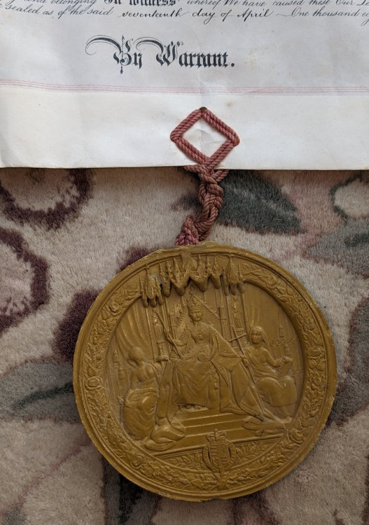 A Victorian Grant Of Patent, on vellum, No. 1447, for Samuel Barlow relating to an invention for 