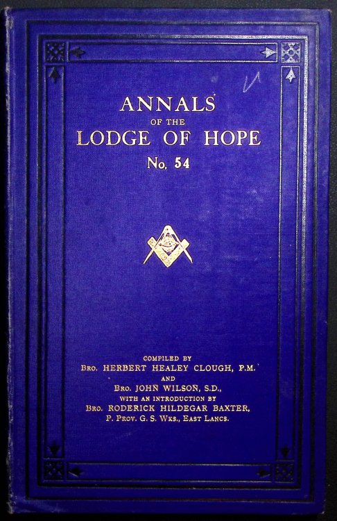 Annals of the Lodge of Hope No.54.